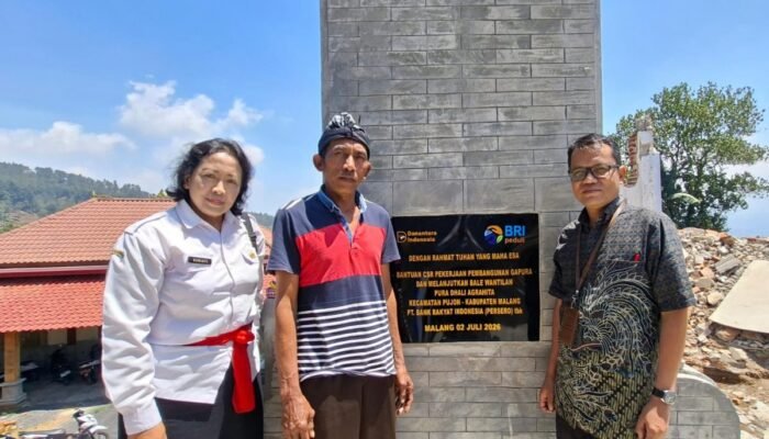 Pura Dhali Agrahita Pujon Dapat Dukungan BRI, Candi Bentar dan Bale Wantilan Direnovasi